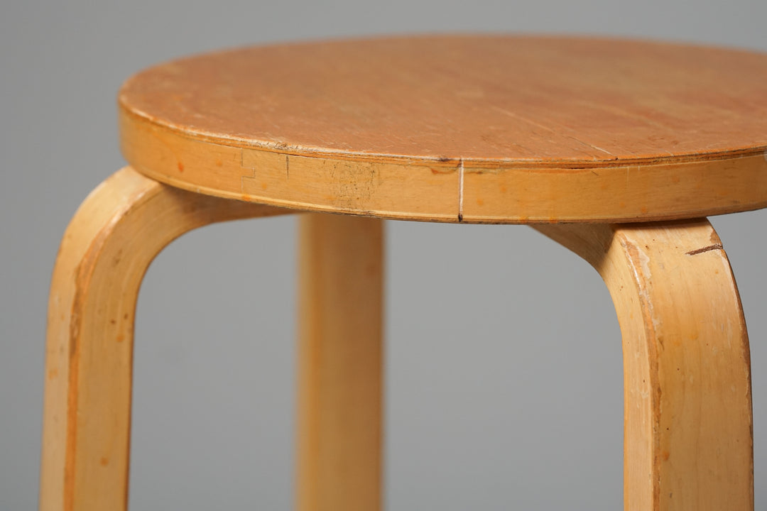 Stool model E60, Alvar Aalto, Oy Huonekalu- ja Rakennustyötehdas Ab, 1950s