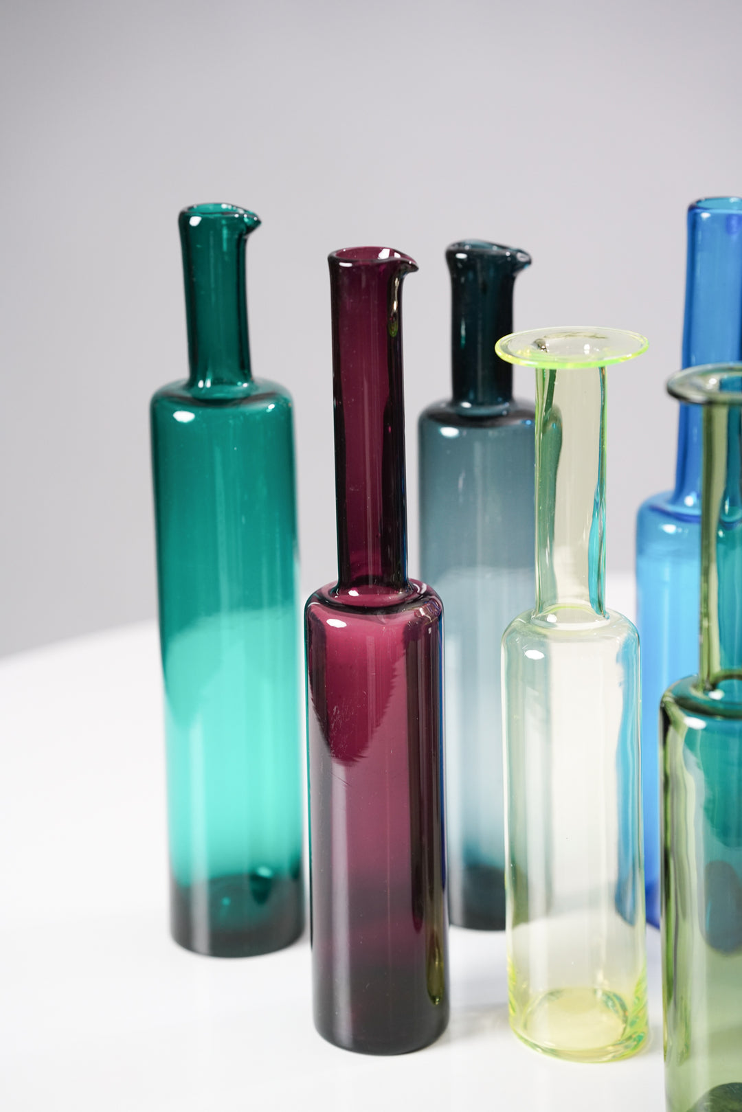 Glass bottles 12 pieces, Nanny Still, Riihimäen Lasi, 1960s