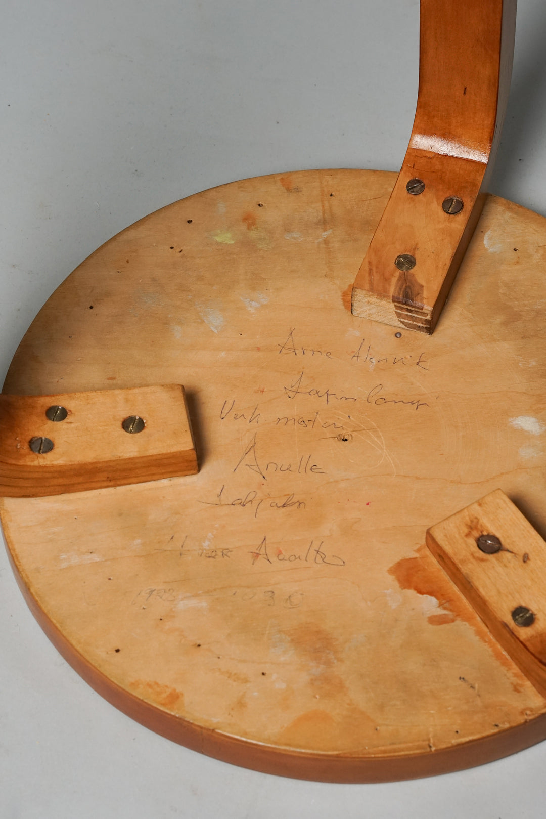 Stool model 60, Alvar Aalto, Oy Huonekalu- ja Rakennustyötehdas Ab, 1930s/1940s