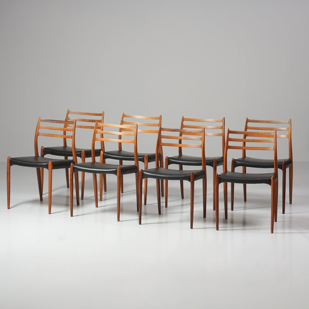 Model 78 dining chairs (8 pieces), Niels Møller, JL Møller, Denmark, 1950/1960s