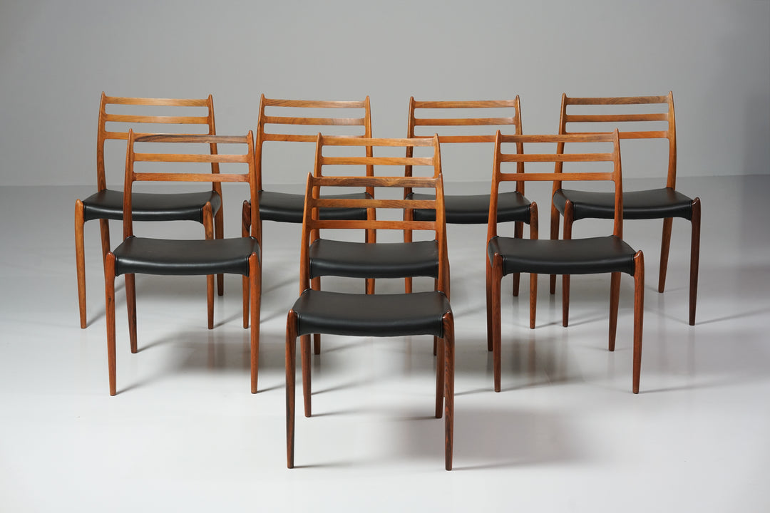Model 78 dining chairs (8 pieces), Niels Møller, JL Møller, Denmark, 1950/1960s