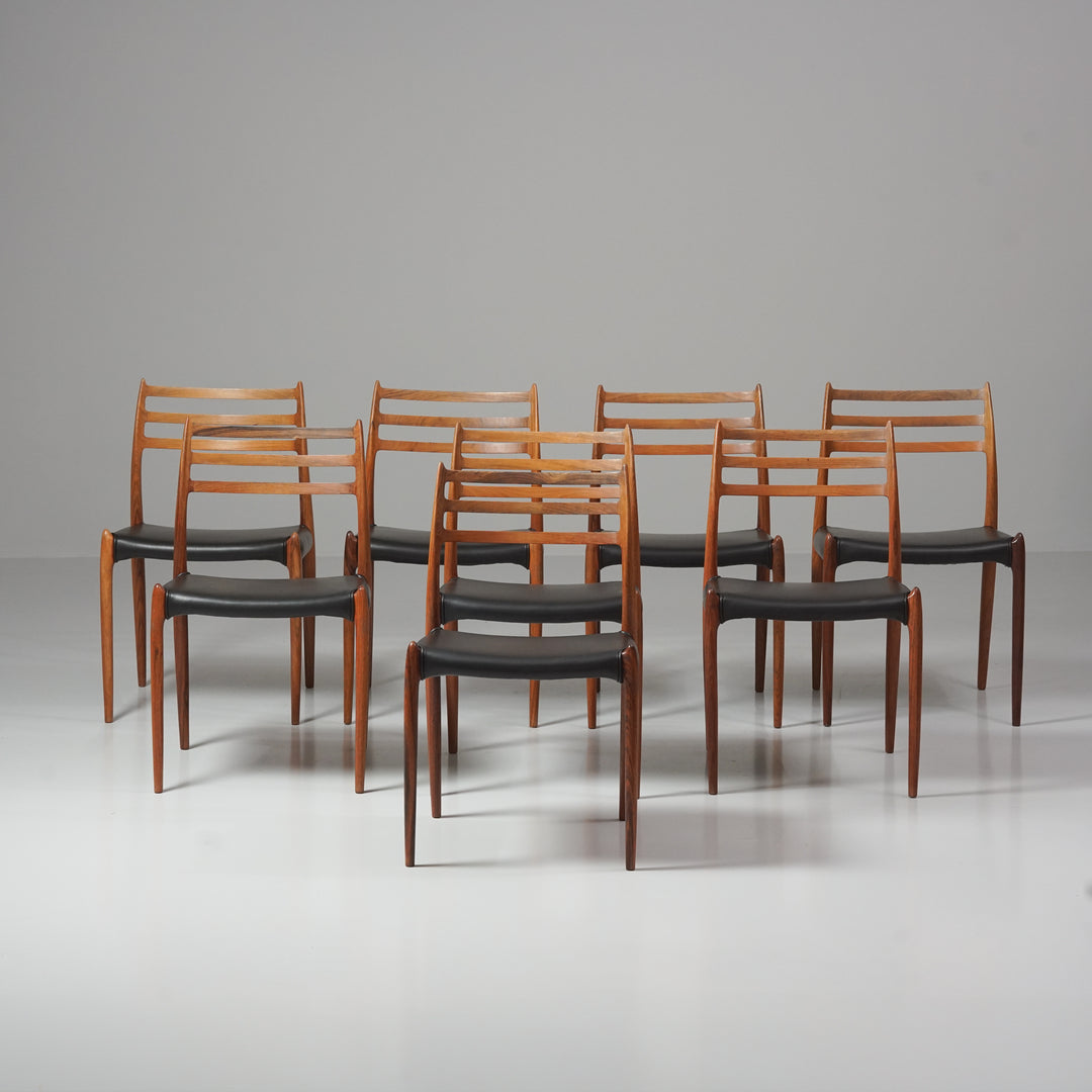 Model 78 dining chairs (8 pieces), Niels Møller, JL Møller, Denmark, 1950/1960s