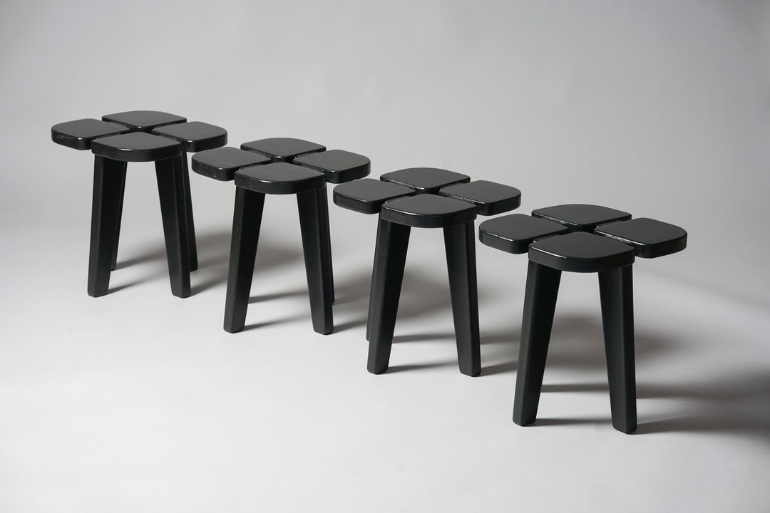 Model Apila stool, 4 pieces, Rauni Peippo, Keravan puusepän tehdas, mid-20th century