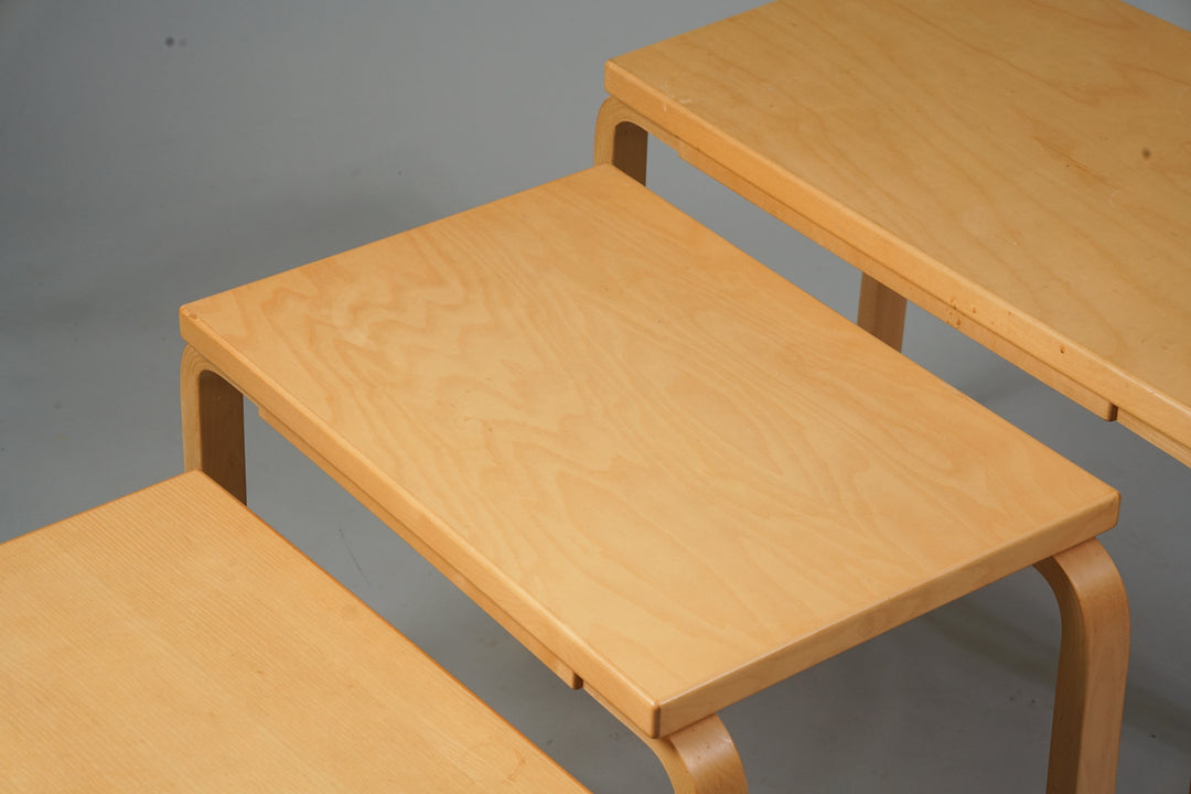 Model 88 nesting tables, Alvar Aalto, Artek, late 21st Century 