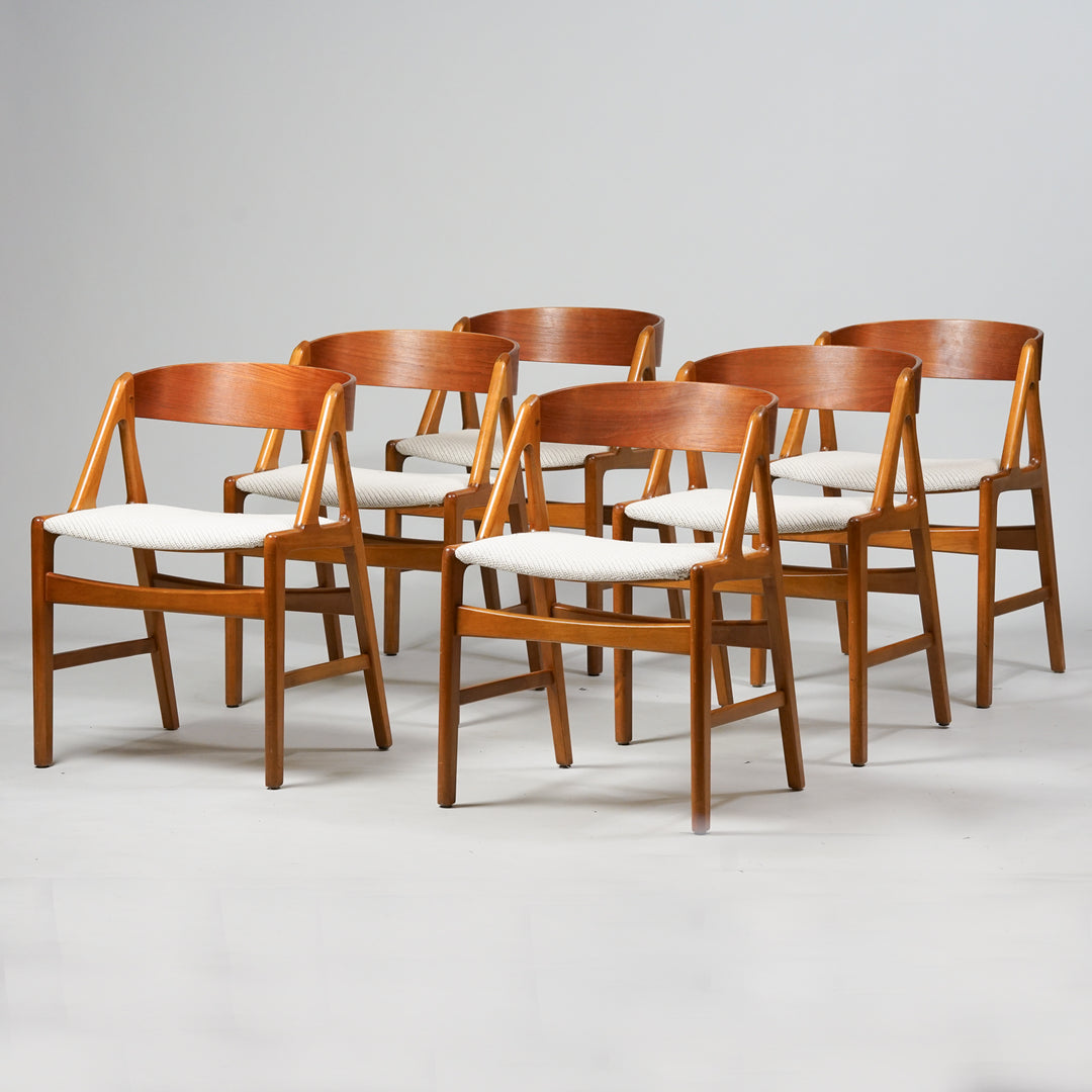 Dining chairs (6 pieces), Henning Kjaernulf, Denmark, 1960s