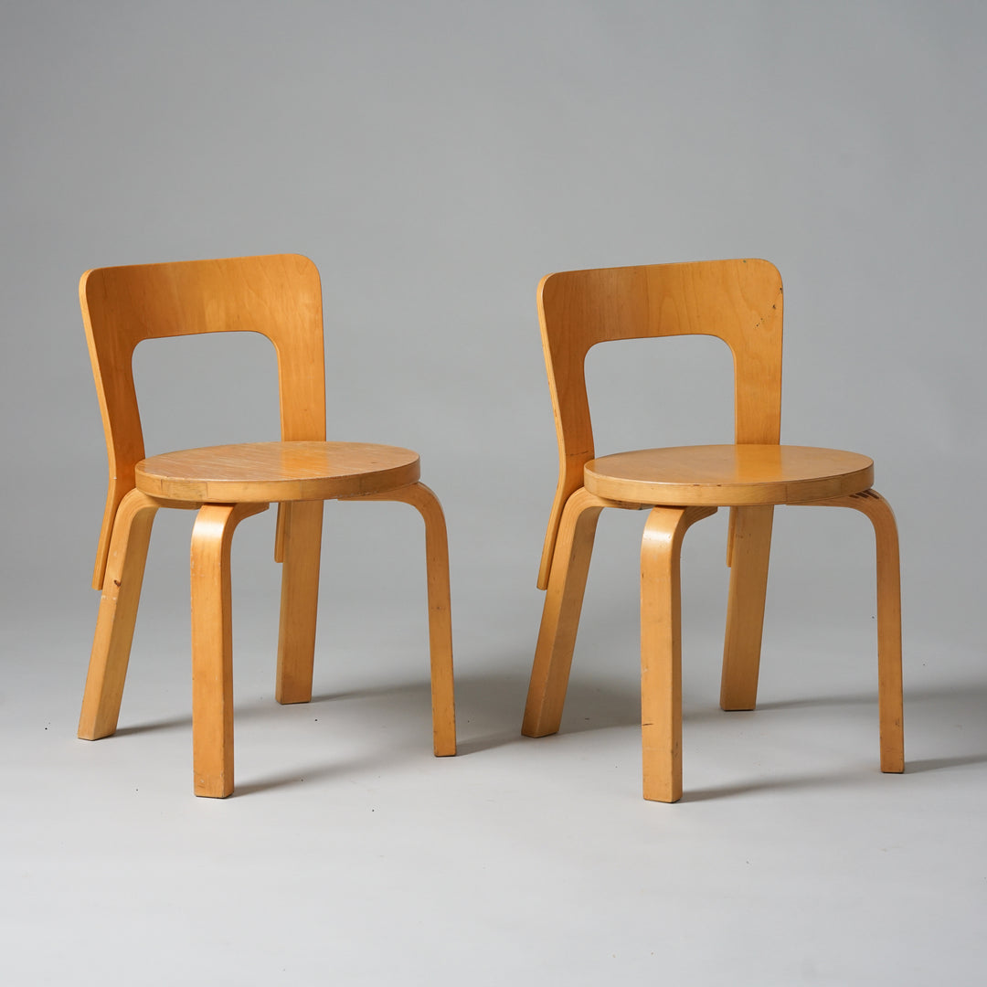 Children's chairs model N65 (2 pieces), Alvar Aalto, Artek, 1960s