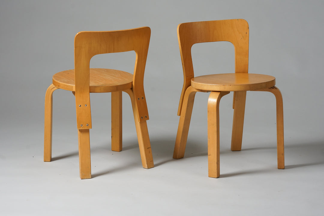 Children's chairs model N65 (2 pieces), Alvar Aalto, Artek, 1960s