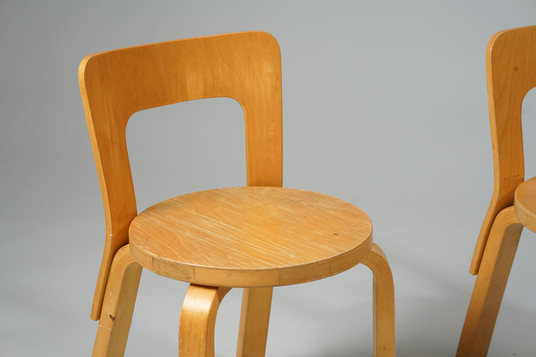 Children's chairs model N65 (2 pieces), Alvar Aalto, Artek, 1960s