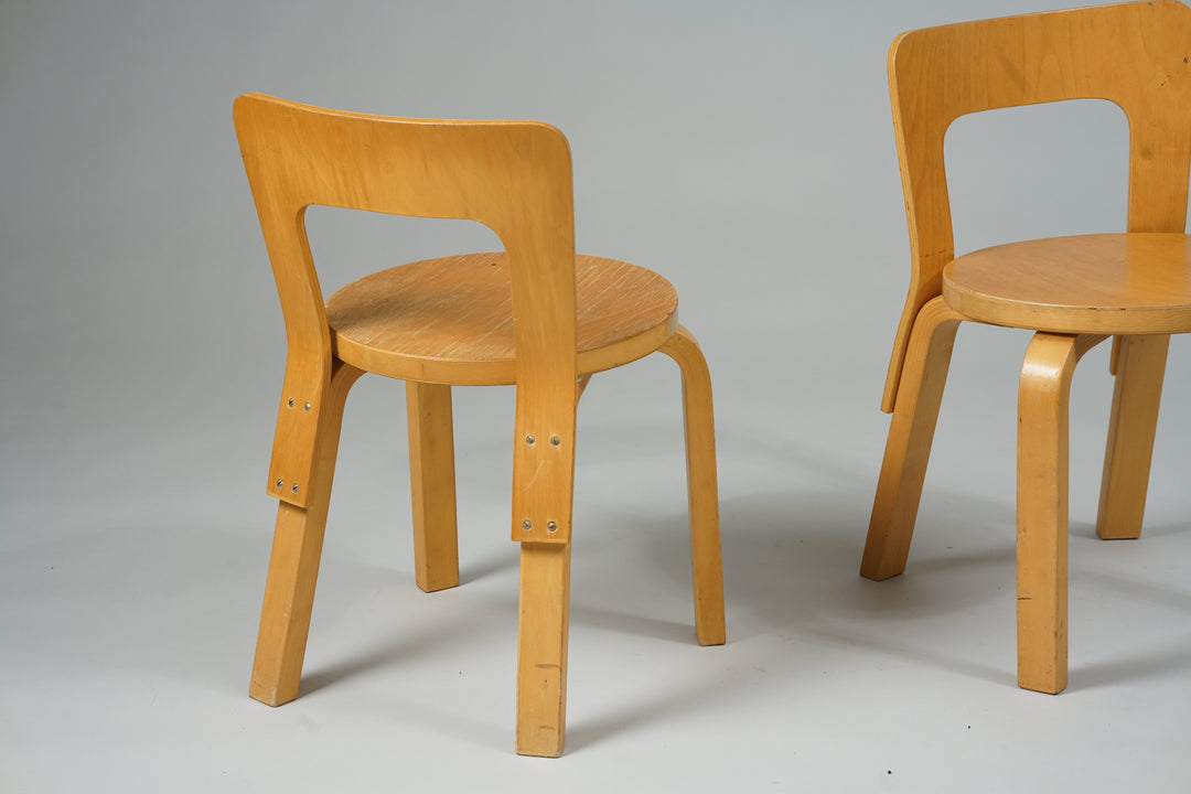 Children's chairs model N65 (2 pieces), Alvar Aalto, Artek, 1960s