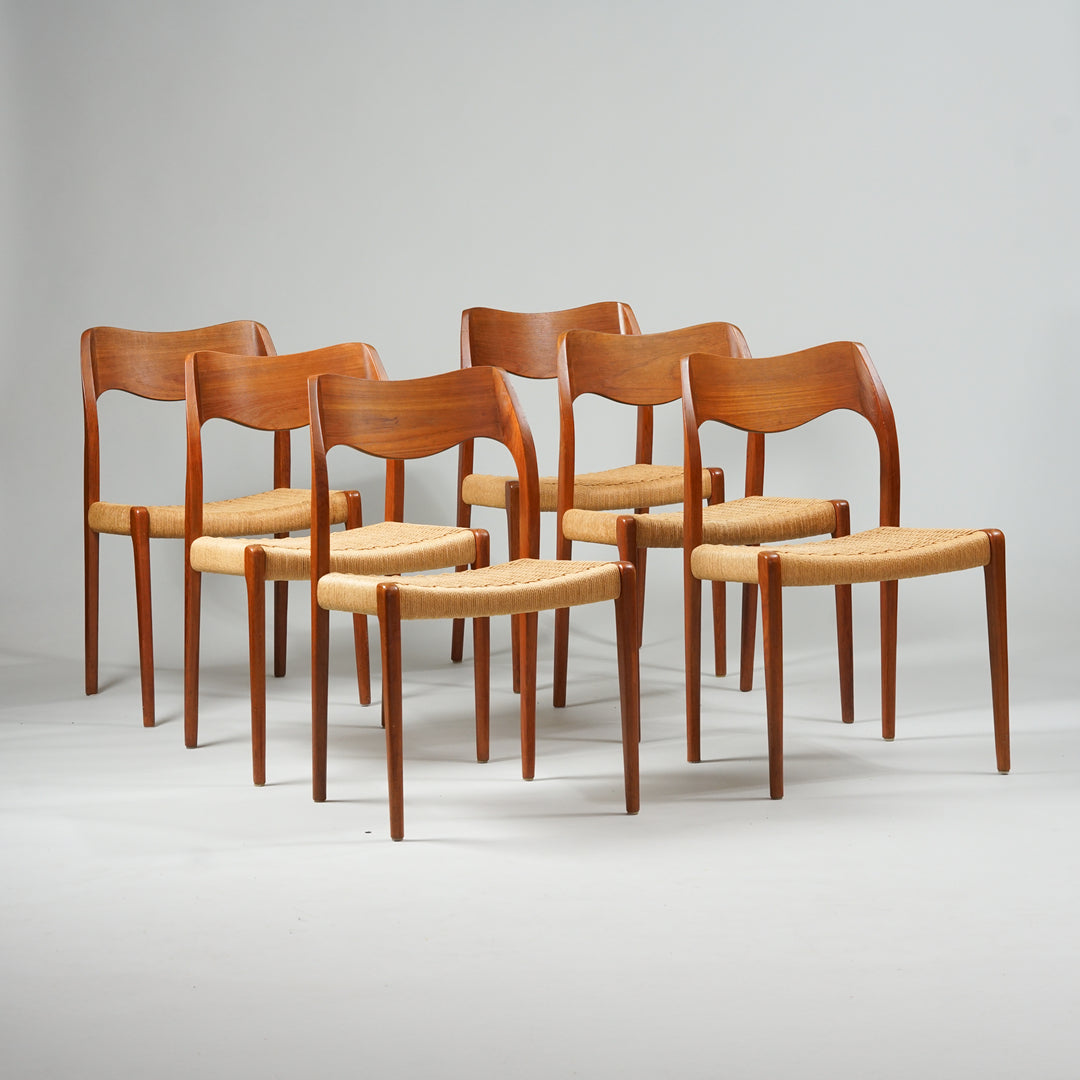 Set of dining chairs model 71 (6 pieces), Niels O. Møller, J.L. Møllers Møbelfabrik, 1950/1960s