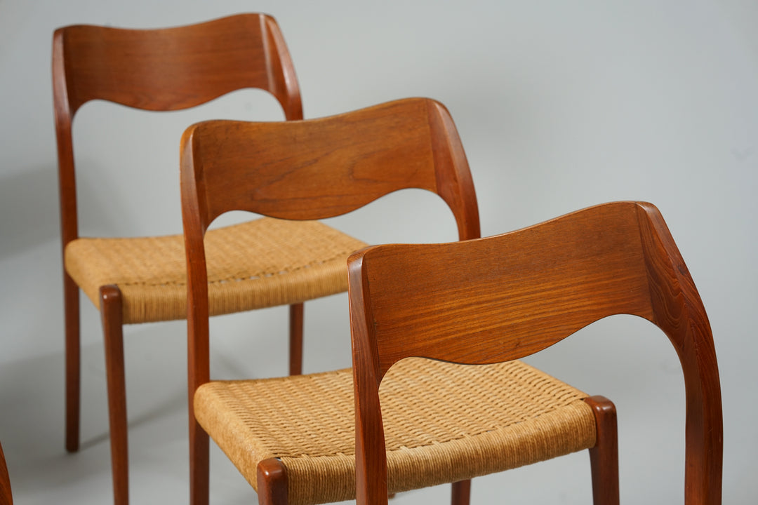 Set of dining chairs model 71 (6 pieces), Niels O. Møller, J.L. Møllers Møbelfabrik, 1950/1960s