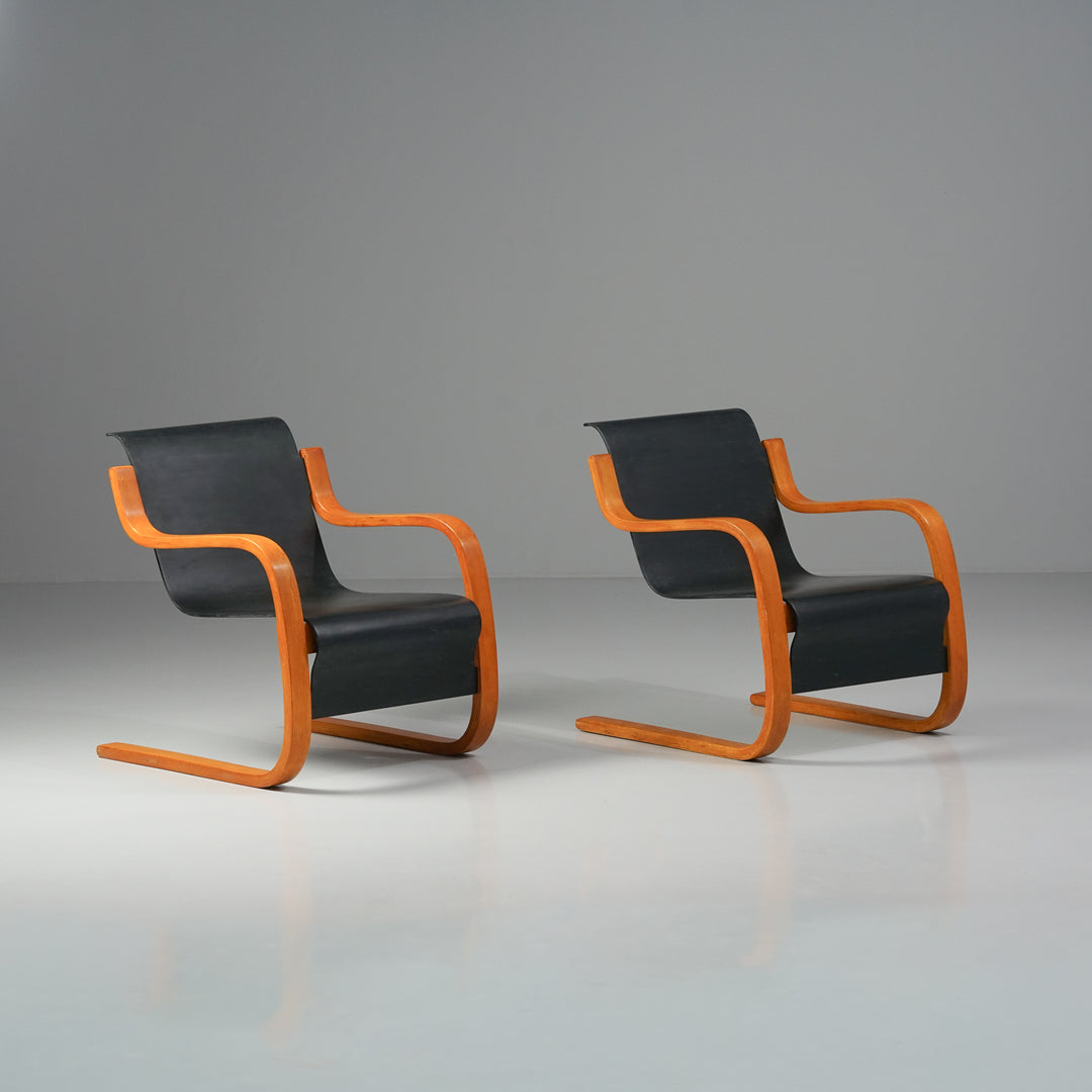 Nojatuoli pari malli Pikku Paimio, Alvar Aalto, Oy Huonekalu- ja Rakennustyötehdas Ab, 50-luku