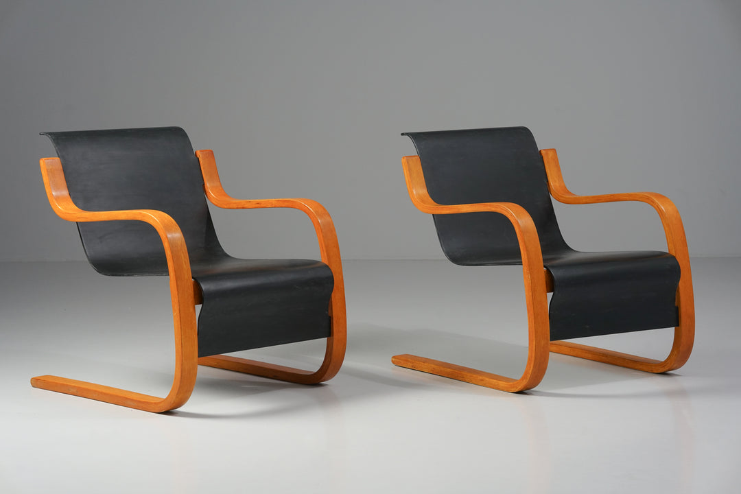 Nojatuoli pari malli Pikku Paimio, Alvar Aalto, Oy Huonekalu- ja Rakennustyötehdas Ab, 50-luku