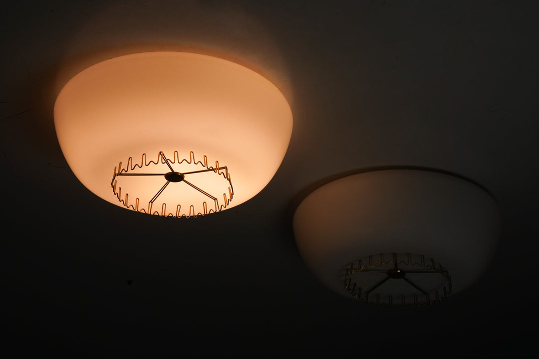 Pair of model 1116 flush mounts, Lisa Johansson-Pape, Orno, 1950s