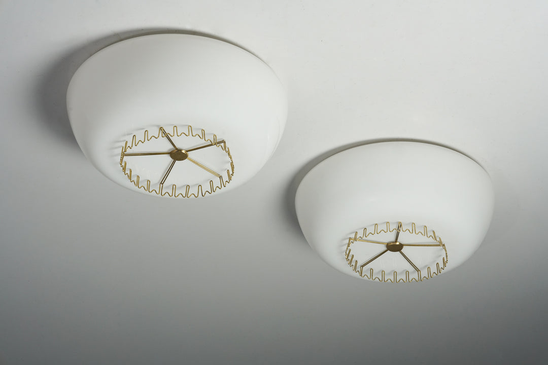 Pair of model 1116 flush mounts, Lisa Johansson-Pape, Orno, 1950s