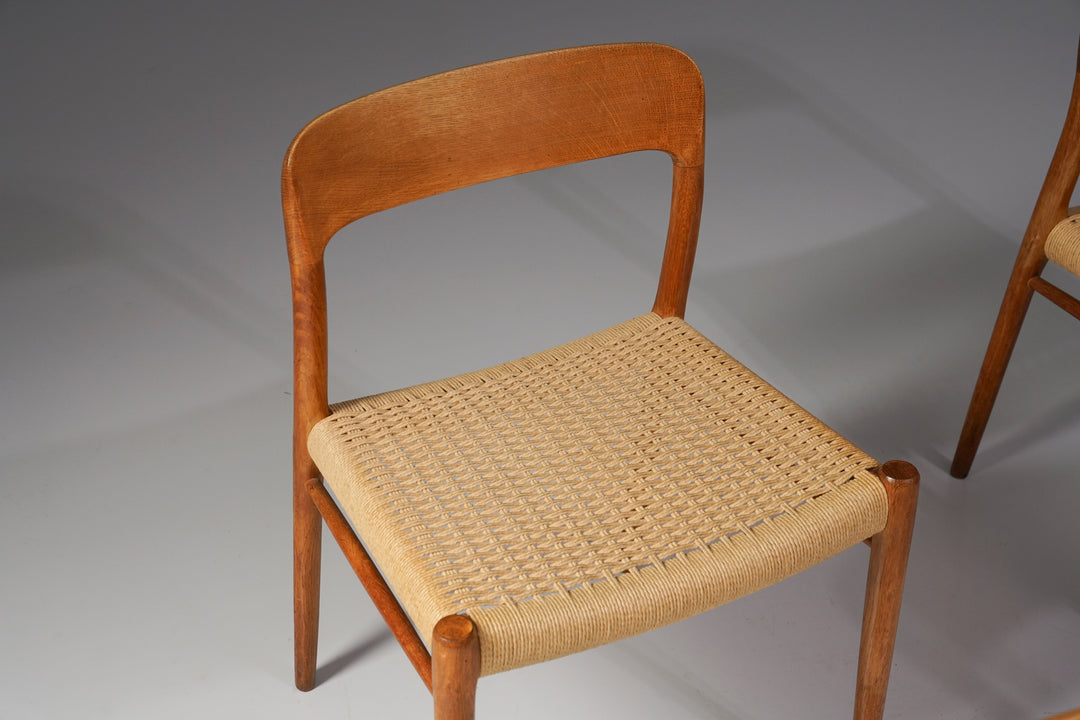 Model 75 set of chairs (4 pieces), Niels Møller, J.L. Møllers Møbelfabrik, 1960s