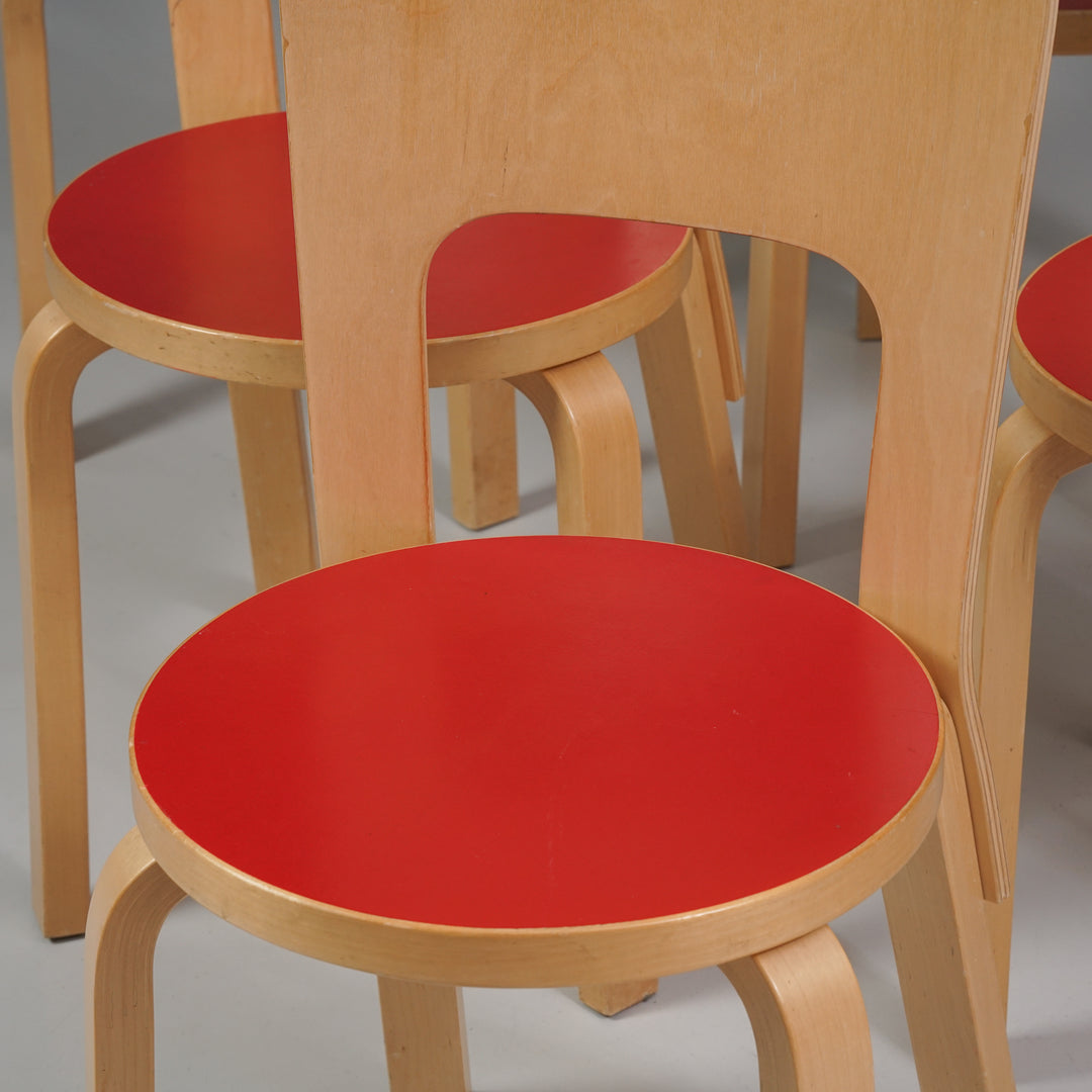 Model 66 chairs (6 pieces), Alvar Aalto, Artek, 1960s