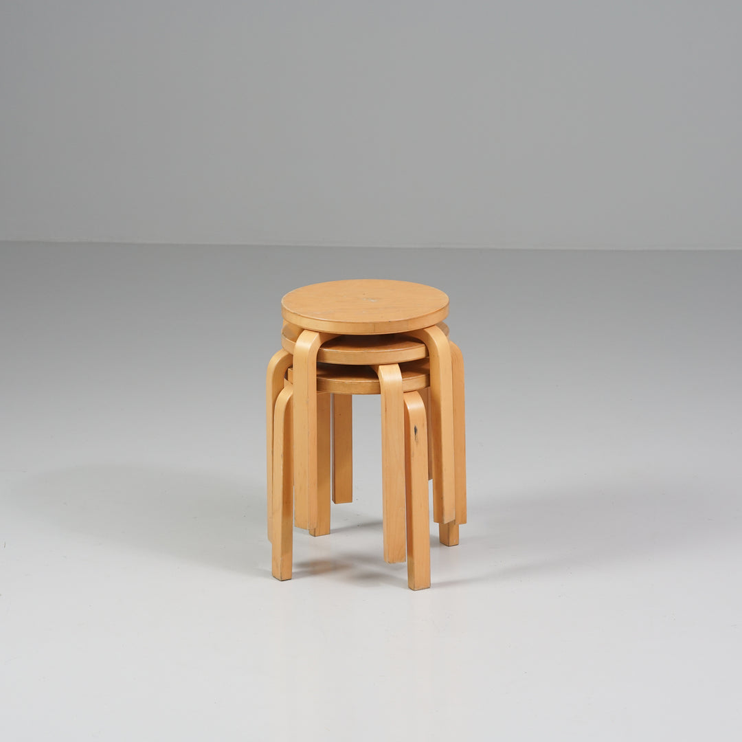 Model E60 stools (4 pieces), Alvar Aalto, Artek, 1970s
