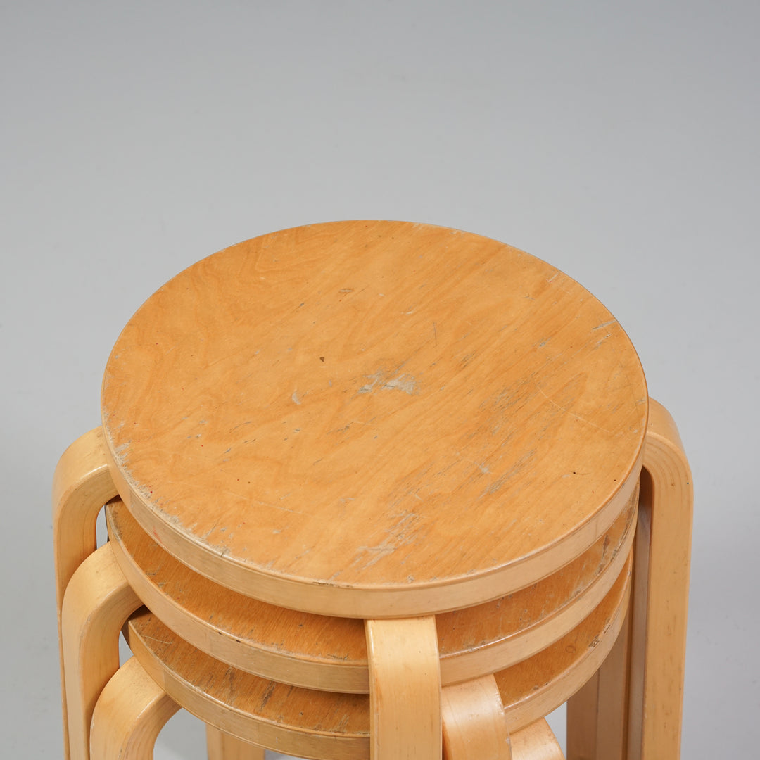 Model E60 stools (4 pieces), Alvar Aalto, Artek, 1970s