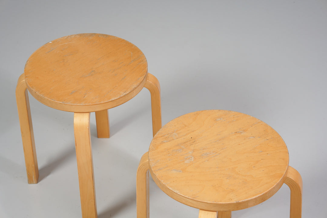 Model E60 stools (4 pieces), Alvar Aalto, Artek, 1970s