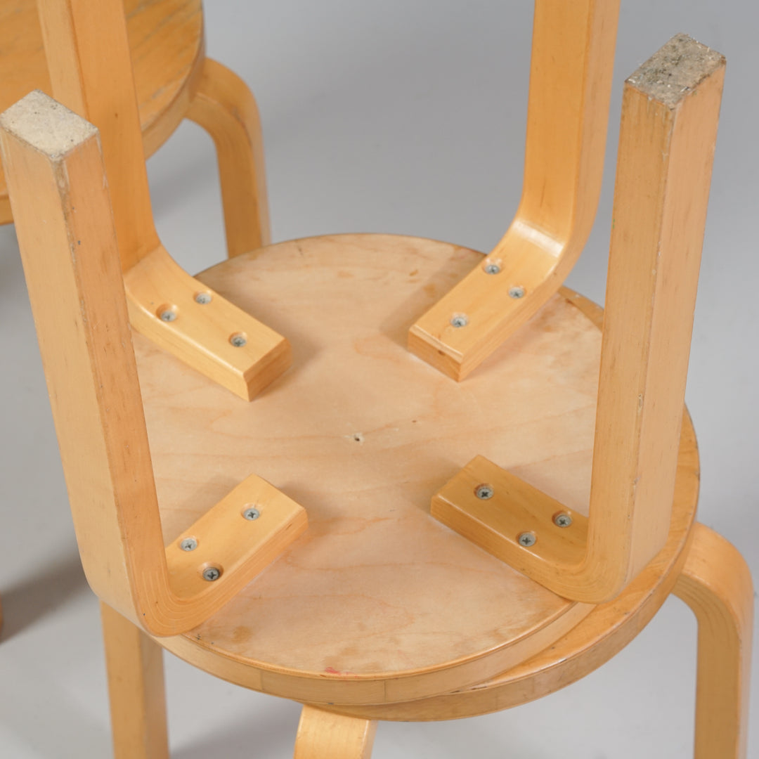 Model E60 stools (4 pieces), Alvar Aalto, Artek, 1970s