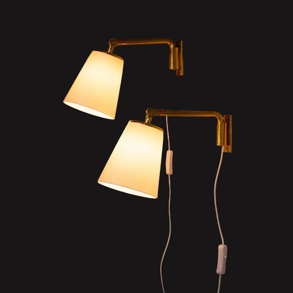 Pair of model 50-082 wall lights, Lisa Johansson-Pape, Orno, 1950s