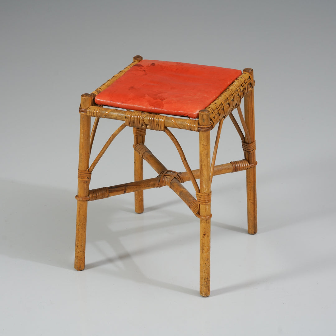 Rattan stool, Mid-20th Century 