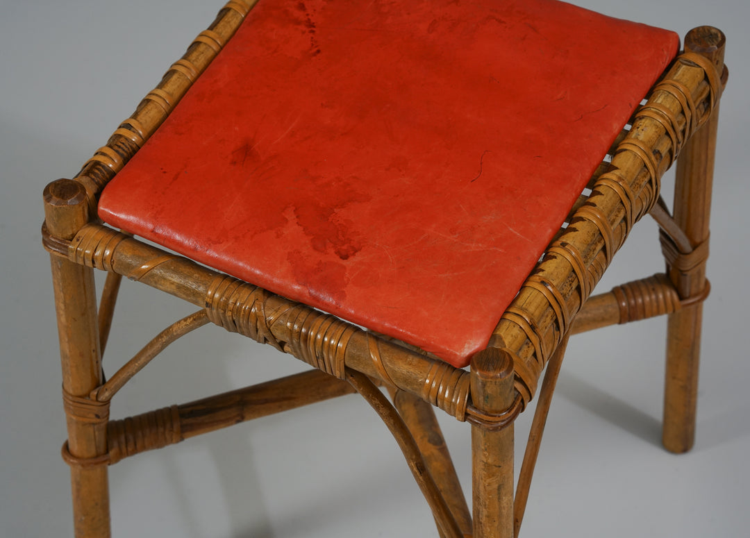 Rattan stool, Mid-20th Century 