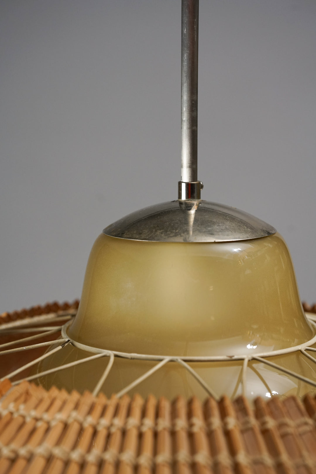 Hand-painted ceiling lamp model 1032, Gunilla Jung, Orno, 1940s
