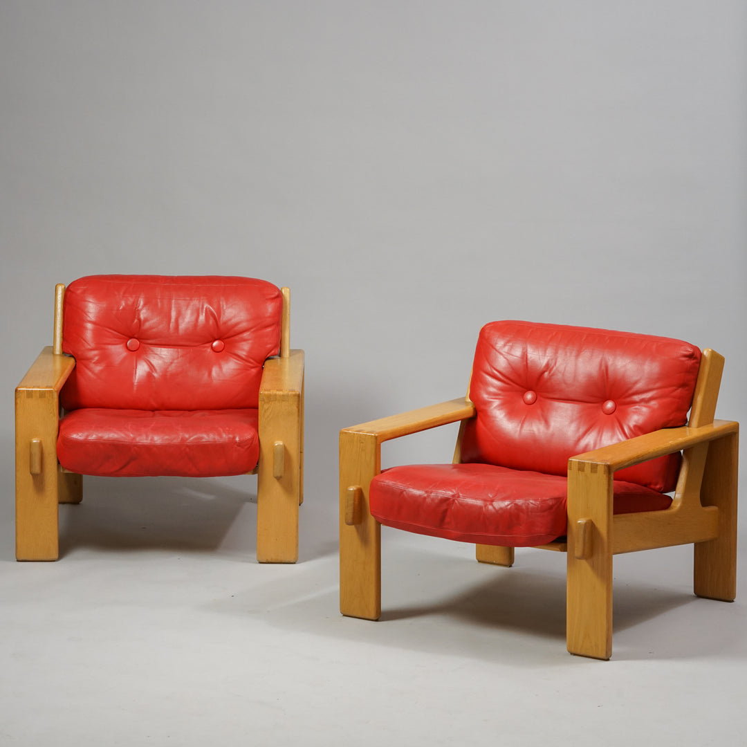 Pair of Bonanza armchairs, Esko Pajamies, Asko, 1970s