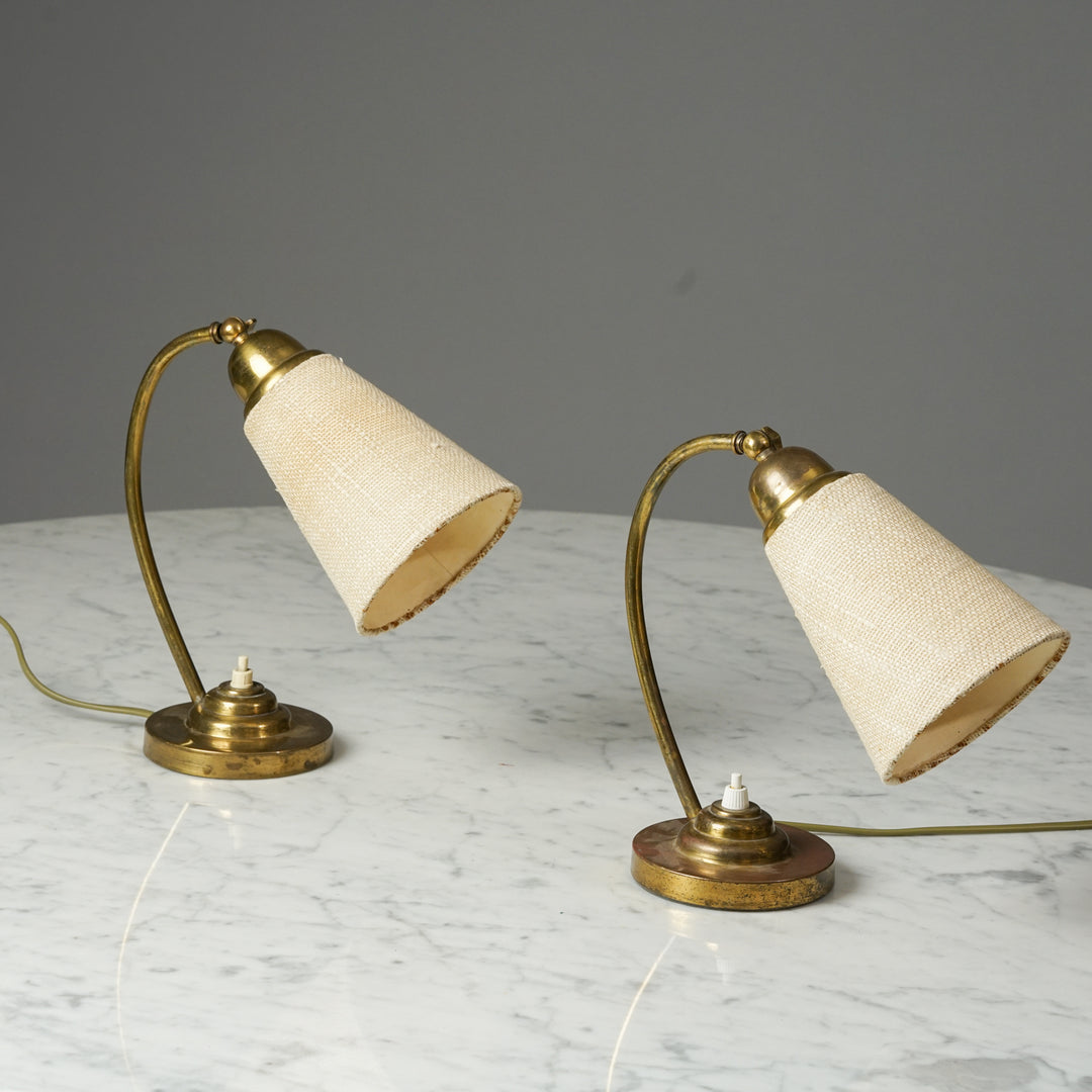 Pair of brass table lamps, 1950s